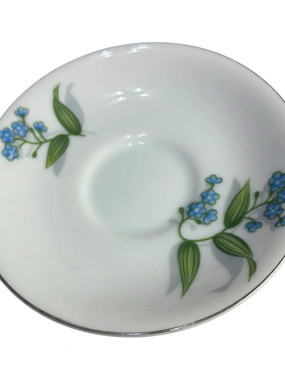 Vintage Royal Albert Bone China Tea Cup Saucer Blue Forget Me Not Floral Pattern